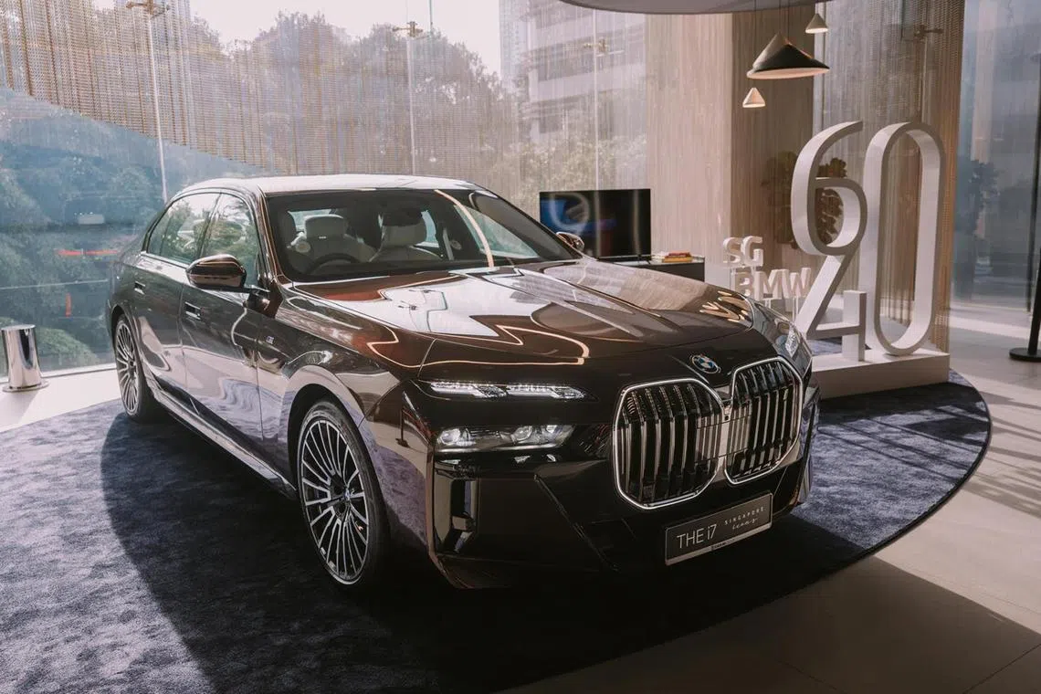 Unique: BMW created a special i7 electric limousine to mark Singapore's 60th year of independence. 