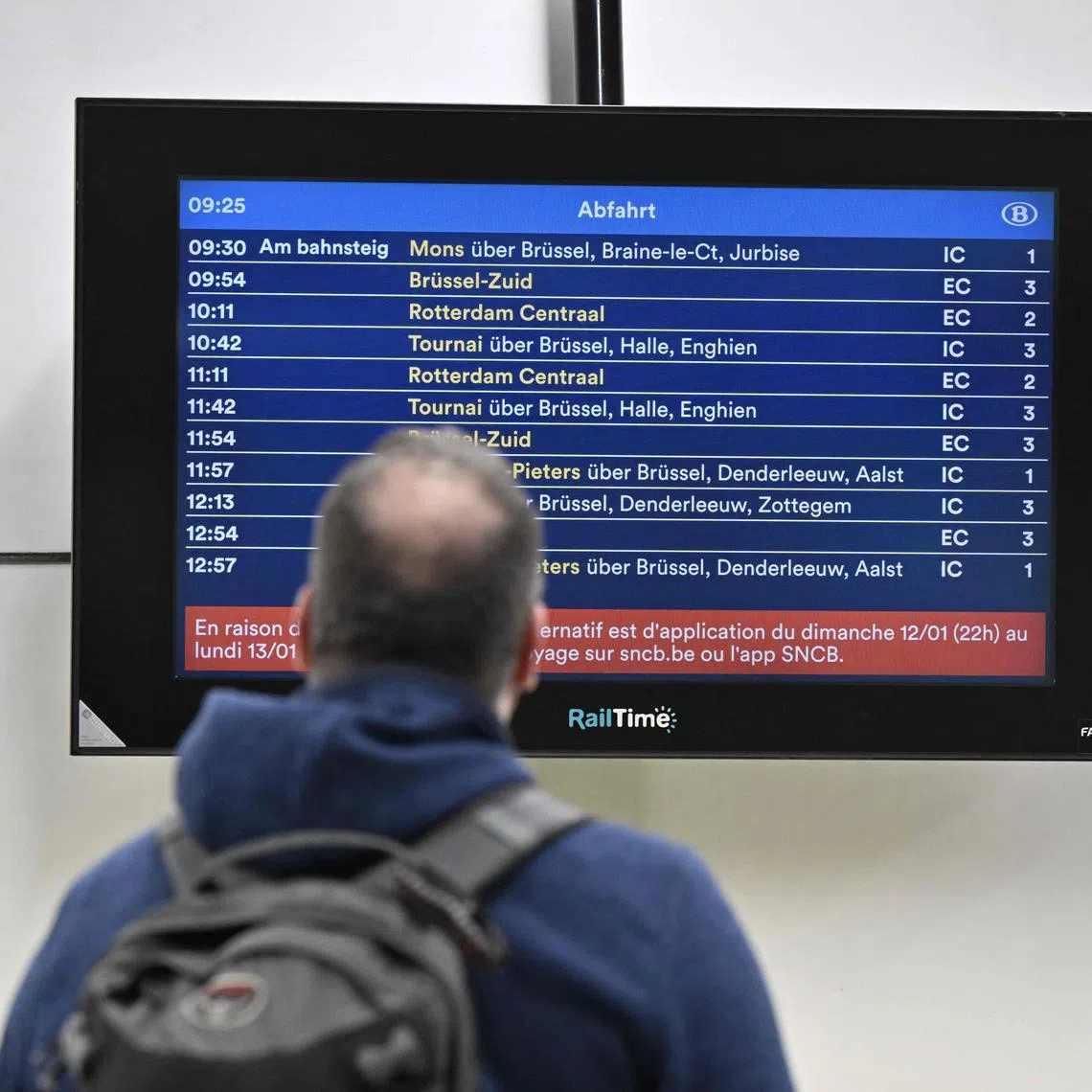 Almost half of all flights at Brussels airport were cancelled as luggage handlers, security and other ground staff went on strike.
