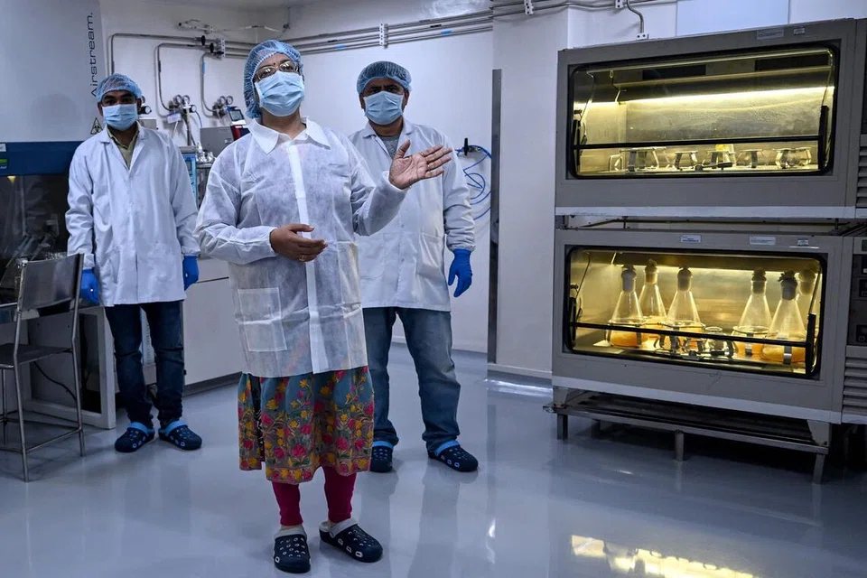 印度生物技术公司Panacea Biotec的生物研究与开发负责人在位于新德里的公司实验室讲解骨痛热症疫苗的研发过程。