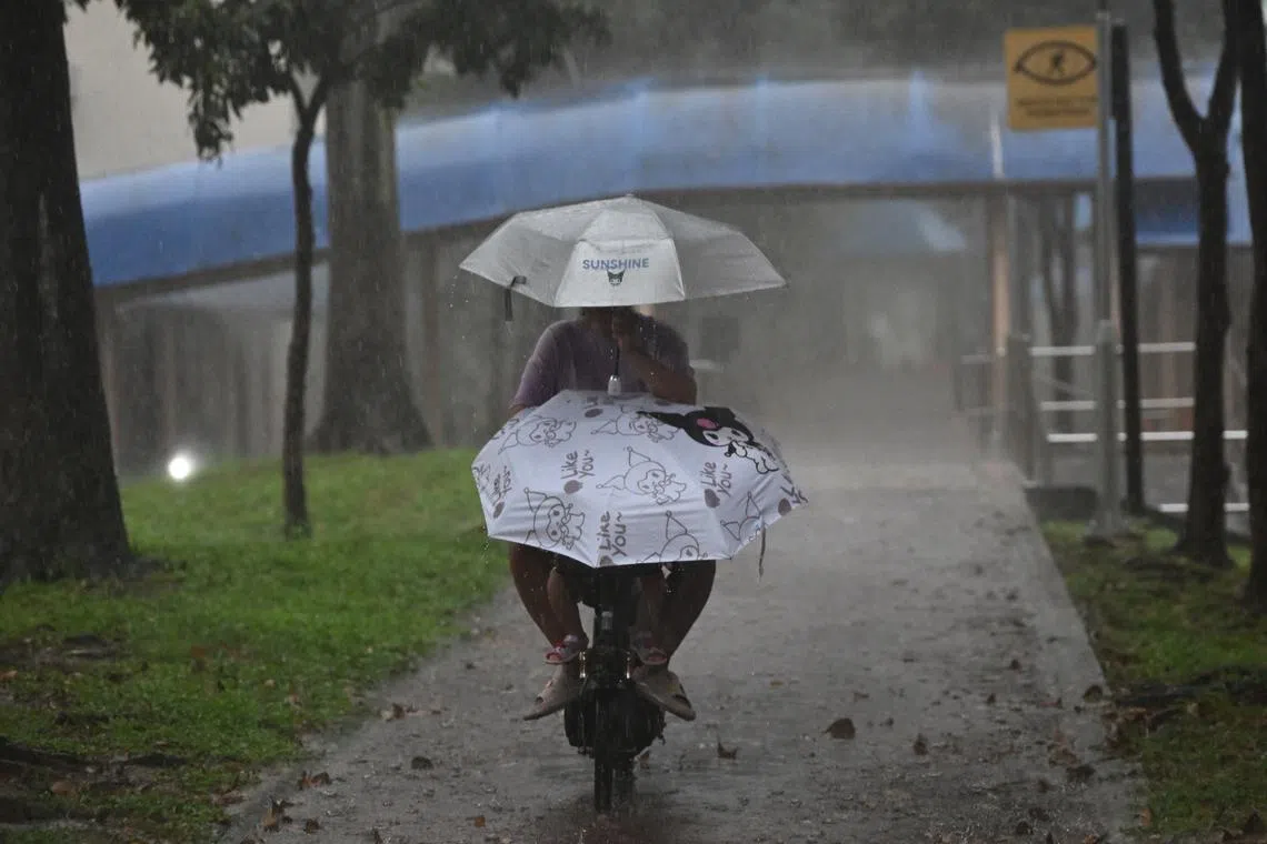 Heavy rain fell over the northern, western and central areas of Singapore on Nov 16.
