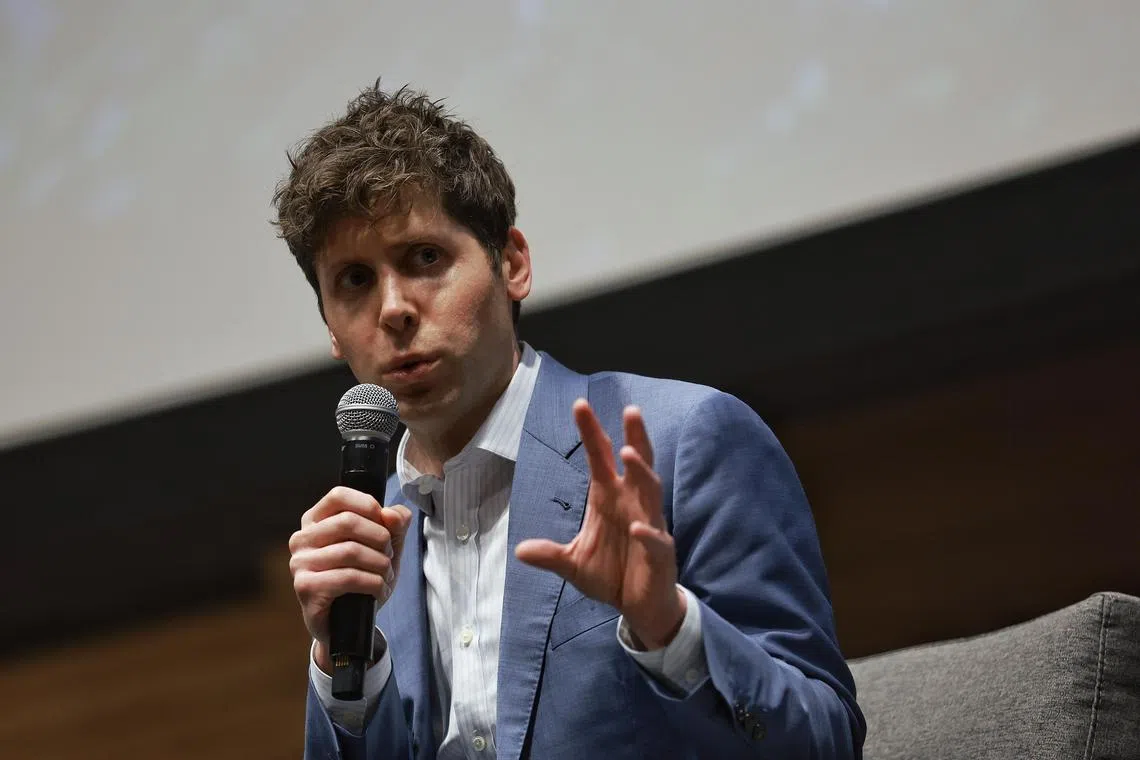 Sam Altman, CEO of ChatGPT creator OpenAI, speaking at a panel discussion at Singapore Management University on June 13, 2023. ST PHOTO: KEVIN LIM occhat13