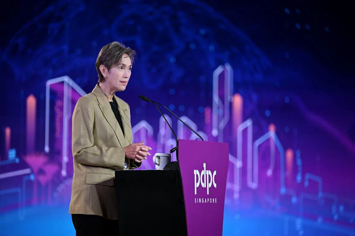 Minister for Digital Development and Information Josephine Teo speaking at the Personal Data Protection Week on July 7.