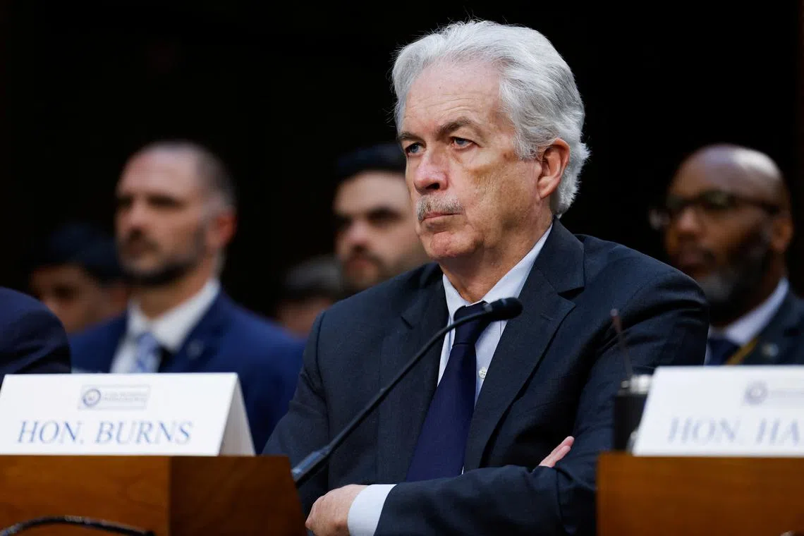 Director of the Central Intelligence Agency William Burns testifies at a Senate Intelligence Committee hearing on worldwide threats to American security, on Capitol Hill in Washington, U.S., March 11, 2024. REUTERS/Julia Nikhinson