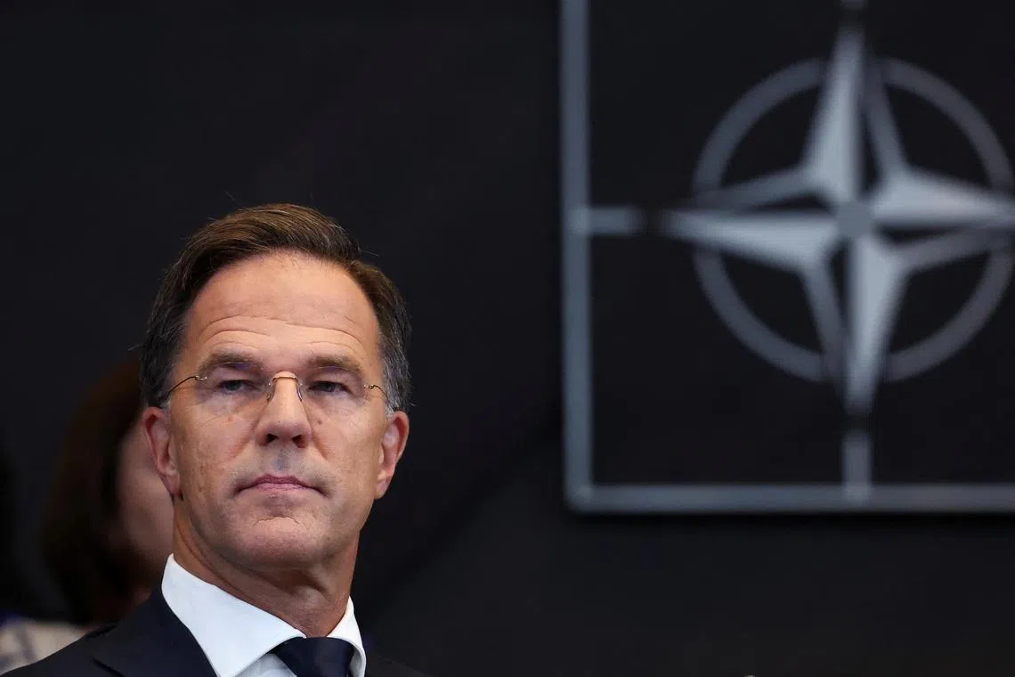 Former Dutch Prime Minister Mark Rutte attends a meeting of the North Atlantic Council, on the day he succeeds Jens Stoltenberg as NATO Secretary General, at the Alliance headquarters in Brussels, Belgium October 1, 2024. REUTERS/Yves Herman