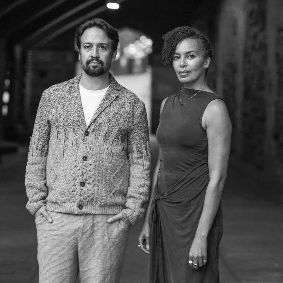 Lin-Manuel Miranda (left) and Eisa Davis co-wrote the book, music and lyrics for the musical Warriors.