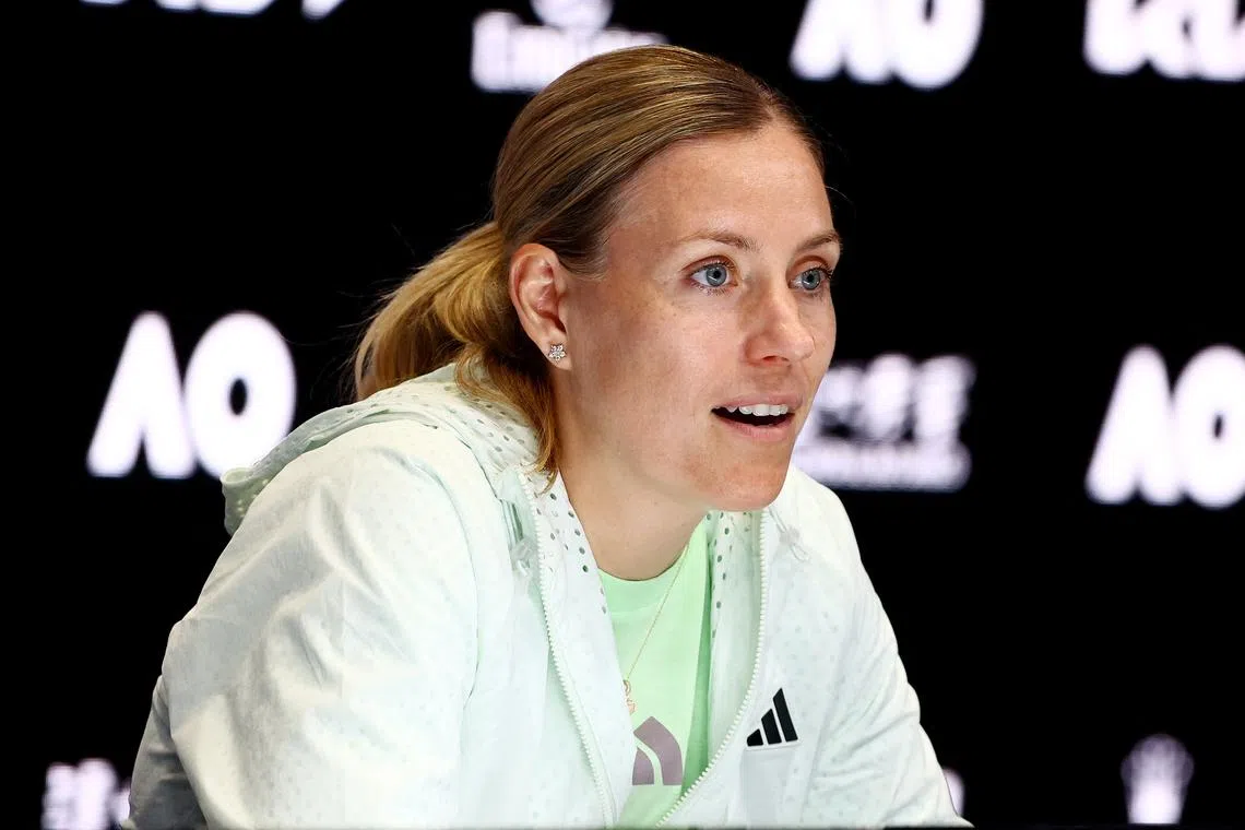 Tennis - Australian Open - Melbourne Park, Melbourne, Australia - January 12, 2024 Germany's Angelique Kerber during press conference ahead of the Australian Open REUTERS/Edgar Su/File Photo