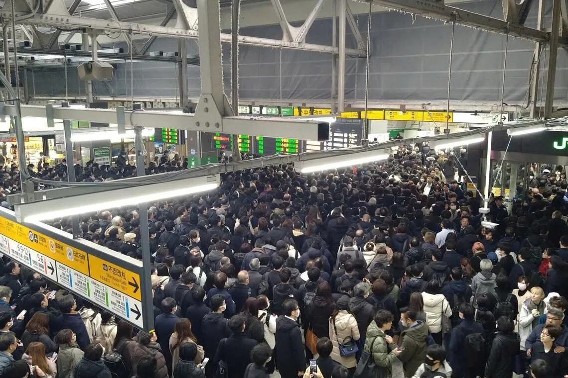 Trains on East Japan Railway's Yamanote was halted in all directions with no timetable for resumption, the railway said.