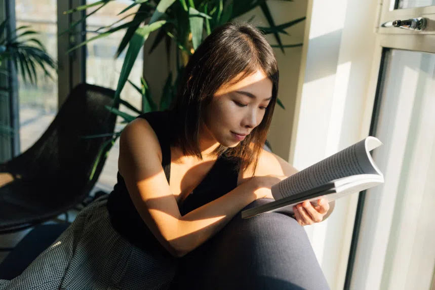 Woman reading a book
