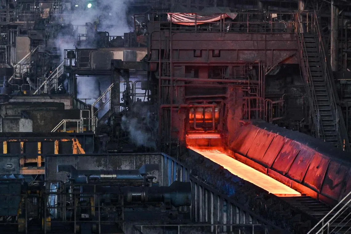 A general view of Nippon Steel's East Nippon Works Kashima Area facility in Kashima, Ibaraki Prefecture on December 6, 2024.