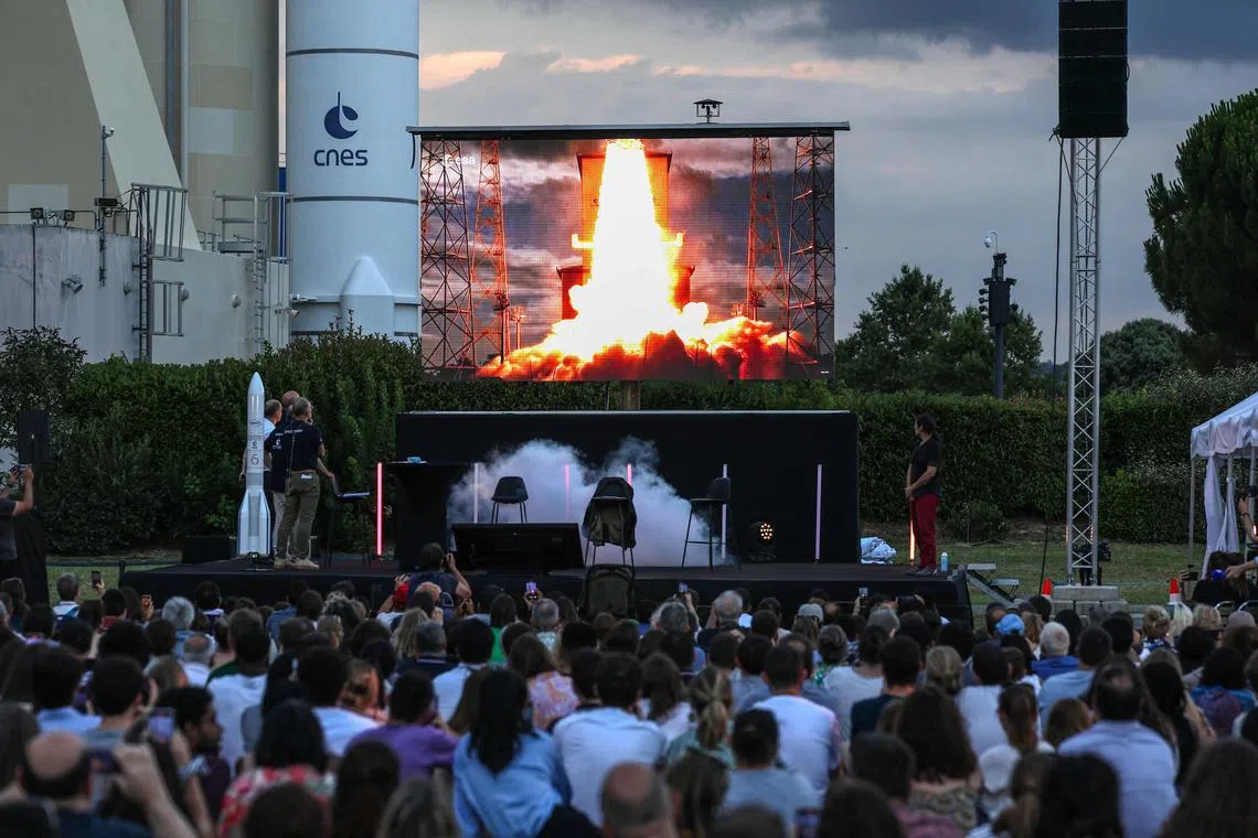 A public screening of Ariane's takeoff was held in Toulouse, south-western France, on July 9.