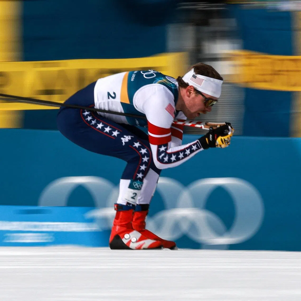Milano Cortina 2026 Olympics - Cross-Country Skiing - Men's Sprint Classic Quarterfinals - Tesero Cross-Country Skiing Stadium, Lago, Italy - February 10, 2026. Ben Ogden of United States in action during the quarterfinals. REUTERS/Stephanie Lecocq