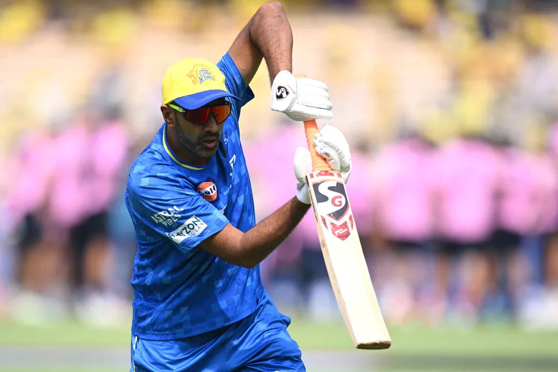 Cricket - Indian Premier League - IPL - Chennai Super Kings v Delhi Capitals - M.A. Chidambaram Stadium, Chennai, India - April 5, 2025 Chennai Super Kings' Ravichandran Ashwin during the warm-up before the match REUTERS/Stringer