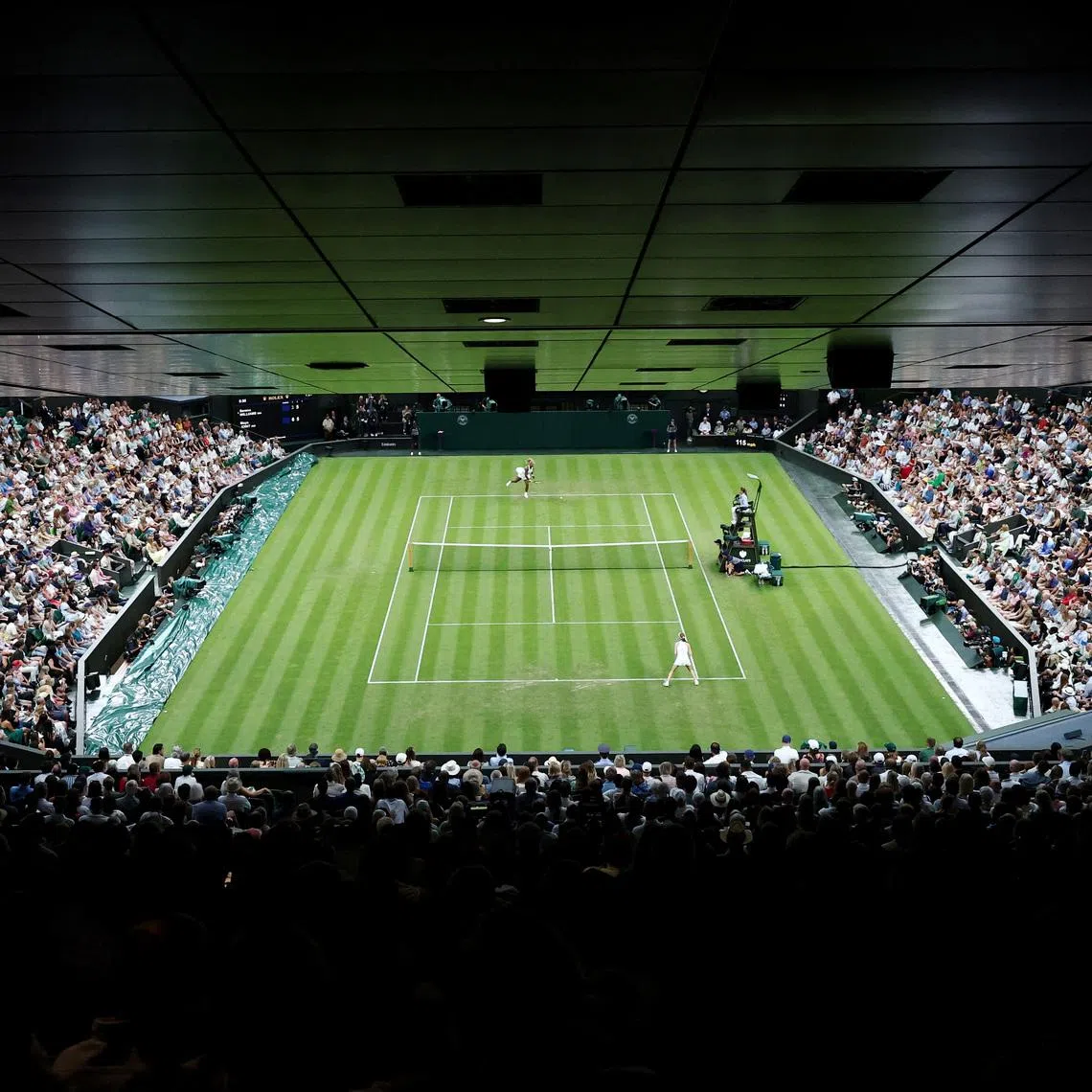 Tennis - Wimbledon - All England Lawn Tennis and Croquet Club, London, Britain - June 30, 2026 General view inside the stadium of the first round match between Serena Williams of the U.S. and Australia's Maya Joint REUTERS/Toby Melville