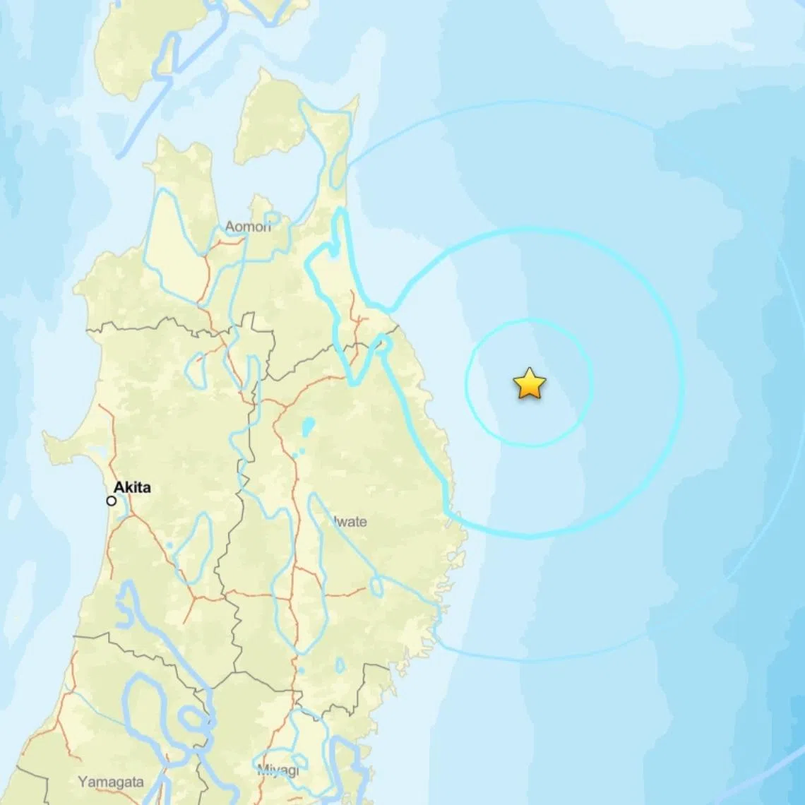 The focus of the 5.21am (4.21am Singapore time) quake was in the Pacific off Iwate prefecture at a depth of about 40km, according to the Japan Meteorological Agency.