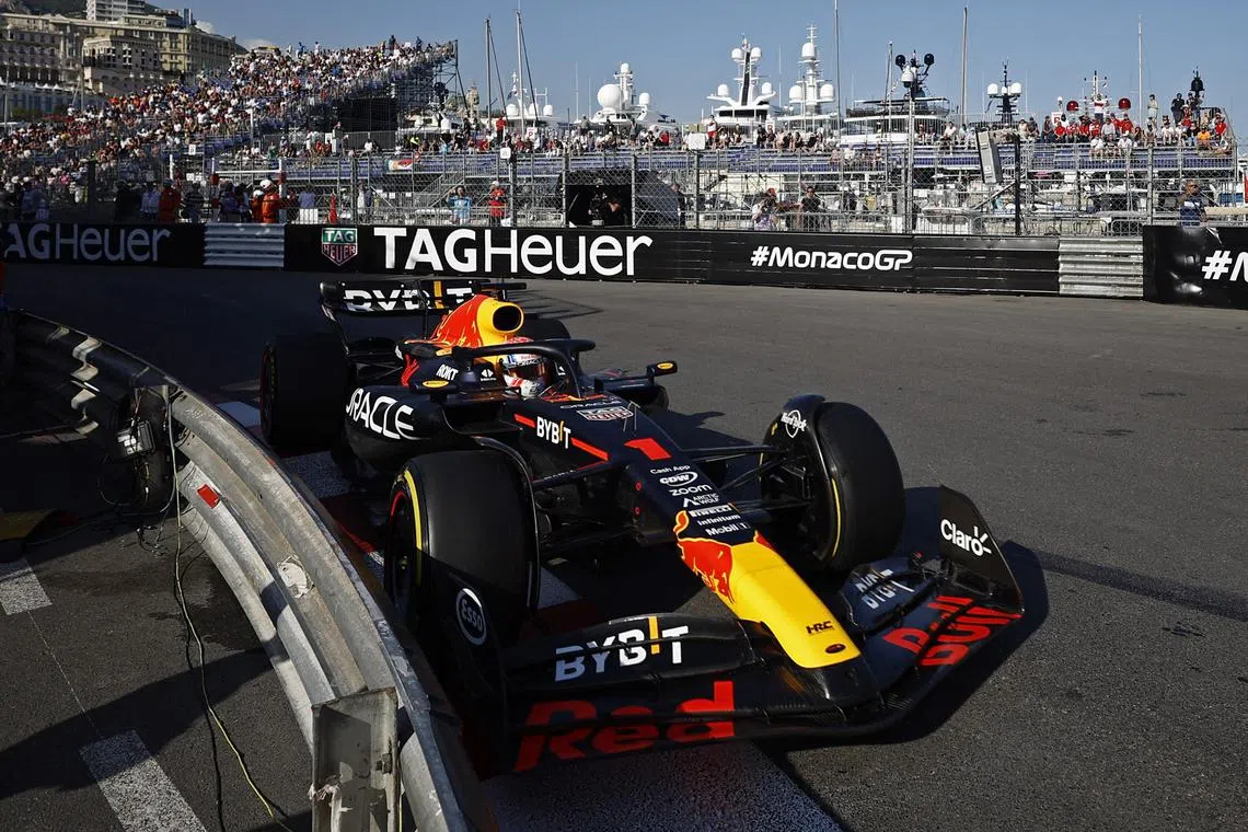 Red Bull's Max Verstappen during practice ahead of the Monaco grand prix.