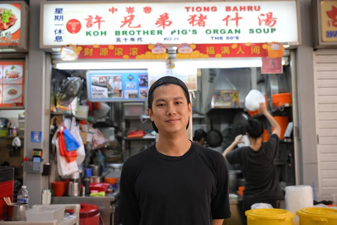 Thomas Koh, a third-generation hawker at Koh Brother Pig’s Organ soup. He was 11 years old when pig’s blood consumption was banned in Singapore in 1999.
