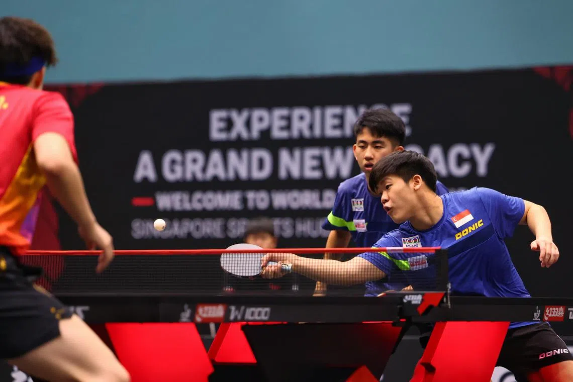 CMG20240314-LimMS01/林明顺/王晨晓 /WTT新加坡大满贯 [ocbc arena]

Caption: Men's Doubles - Quarterfinal, FAN Zhendong and WANG Chuqin VS PANG Yew En Koen and QUEK Izaac, Score 3:1, China won