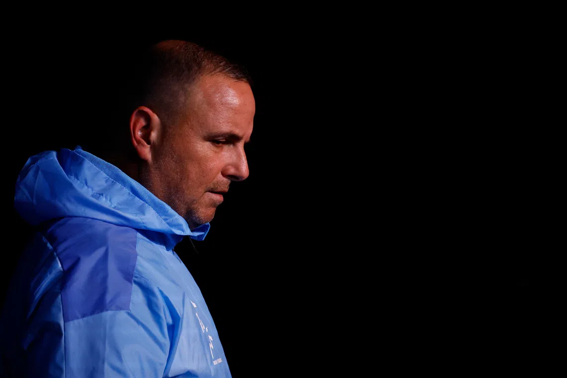 Soccer Football - Nations League - Israel Press Conference - Stade de France, Saint-Denis, France - November 13, 2024  Israel coach Ran Ben Shimon during the press conference REUTERS/Christian Hartmann