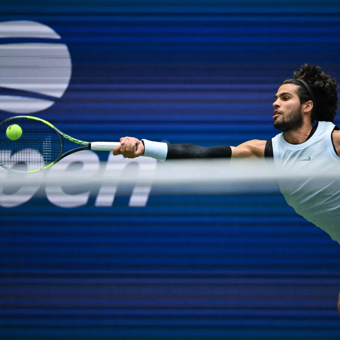 Spain’s Carlos Alcaraz hits a return to USA’s Tommy Paul during their men’s singles match at the US Open tennis tournament on Sept 6.