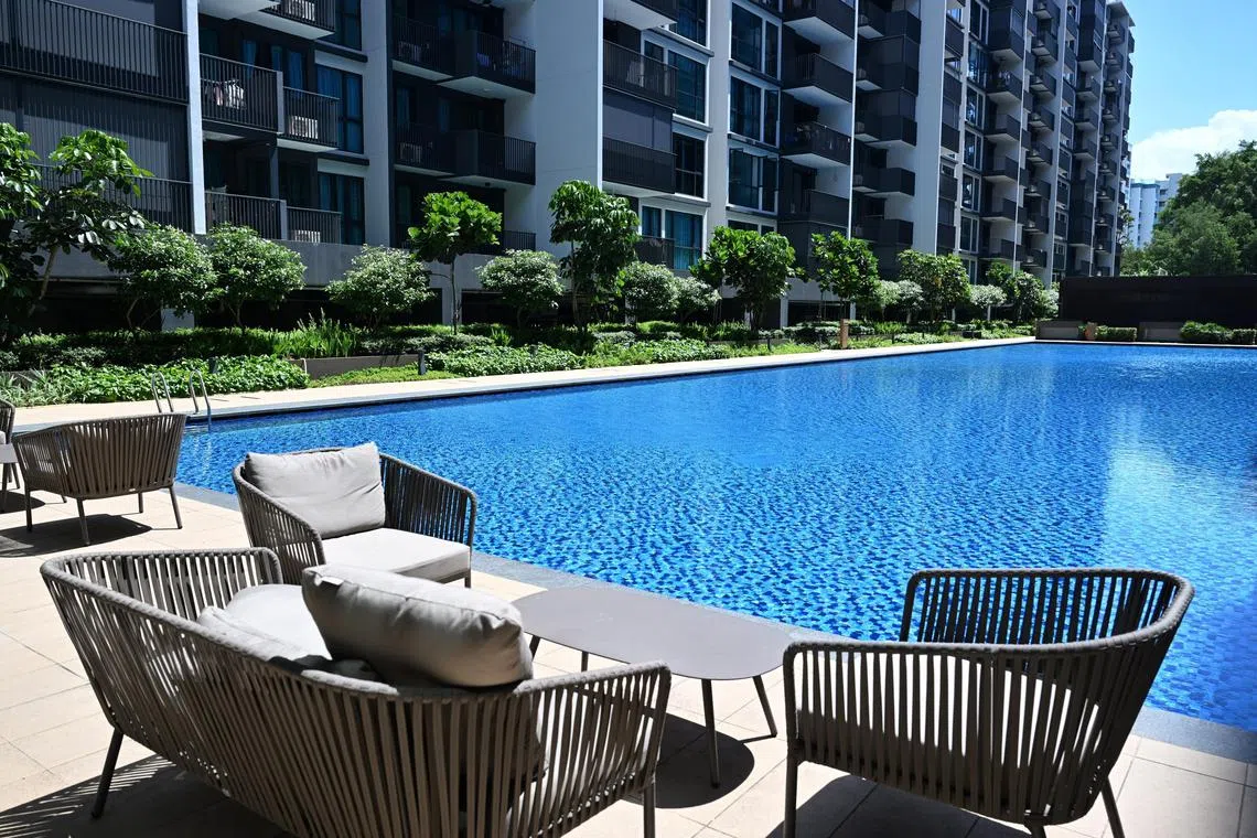 One of the swimming pools  at Treasure at Tampines condominium photographed on February 29, 2024.
