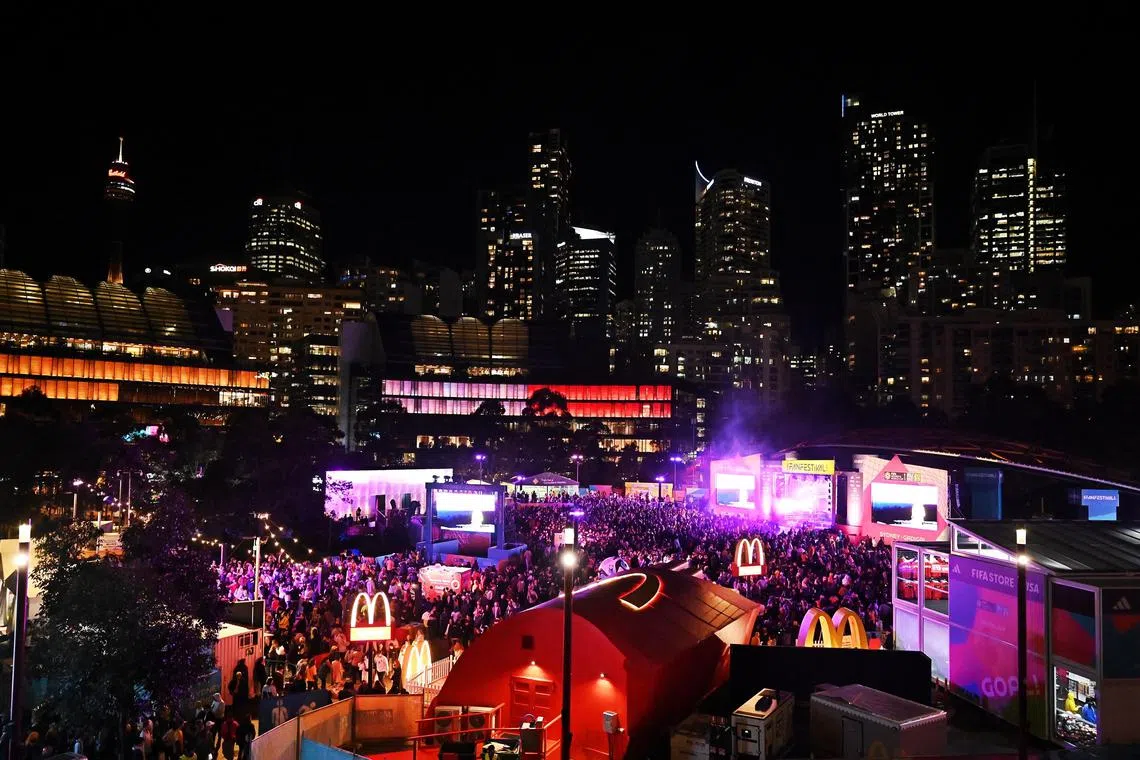 People watch a live screening of a Women's World Cup 2023 match in Sydney on Aug 16.