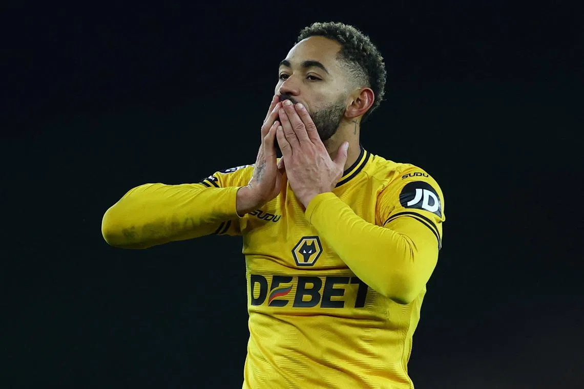 Soccer Football - Premier League - Wolverhampton Wanderers v Aston Villa - Molineux Stadium, Wolverhampton, Britain - February 1, 2025 Wolverhampton Wanderers' Matheus Cunha celebrates after the match Action Images via Reuters/Matthew Childs
