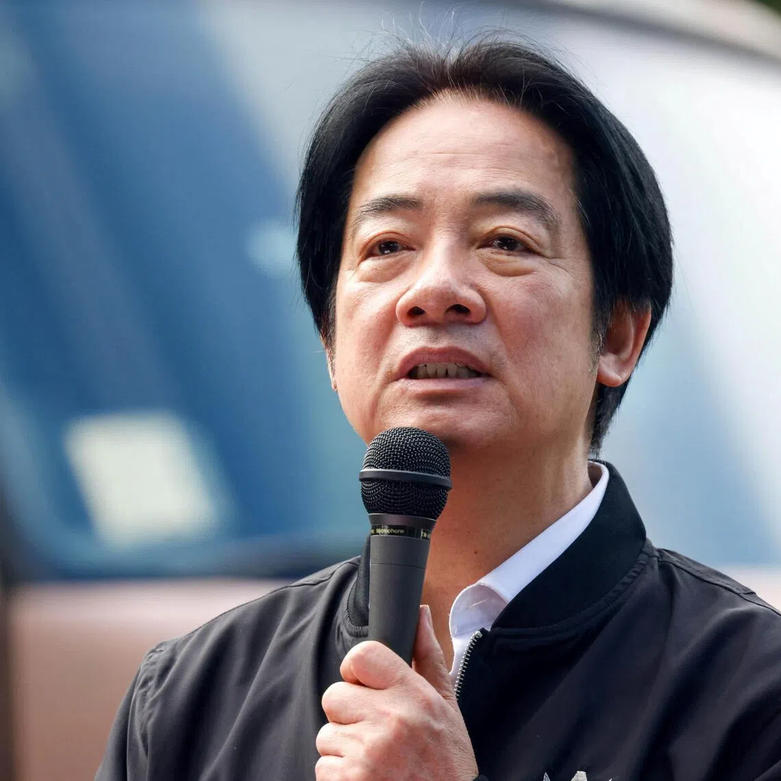 Taiwan President Lai Ching-te delivers a speech after inspecting reservists during a training session in Yilan, Taiwan, on Dec 2.