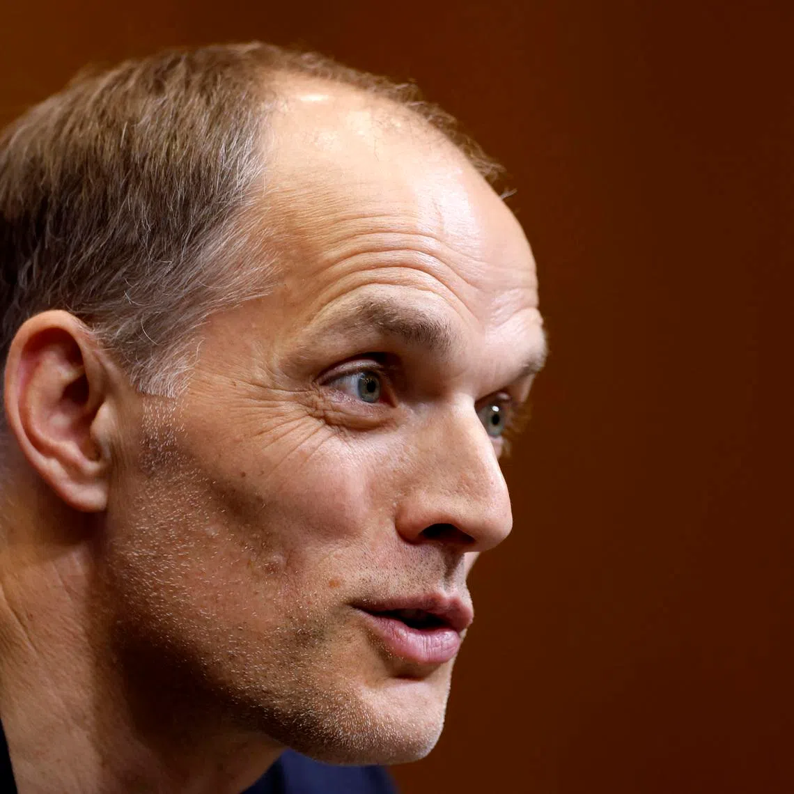 Soccer Football - FIFA World Cup 2026 - Thomas Tuchel announces England squad - St George's Park, Burton upon Trent, Britain - May 22, 2026 England manager Thomas Tuchel during the press conference Action Images via Reuters/Peter Cziborra