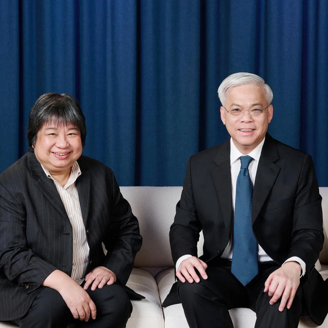 Former IMDA chairman Chan Yeng Kit (right) will take over as the new chief executive of SPH Media from Ms Teo Lay Lim.