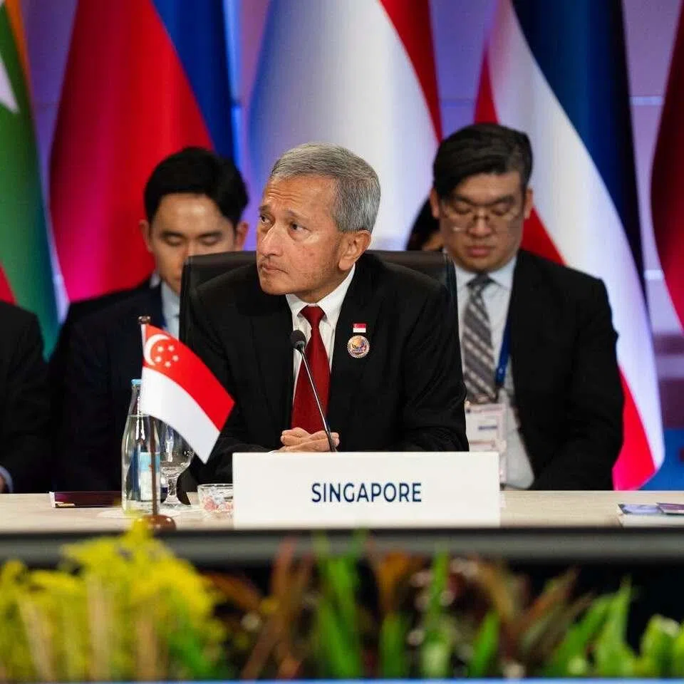 Foreign Minister Vivian Balakrishnan at the ASEAN post-ministerial conference with the United Kingdom in Manila on July 22.
