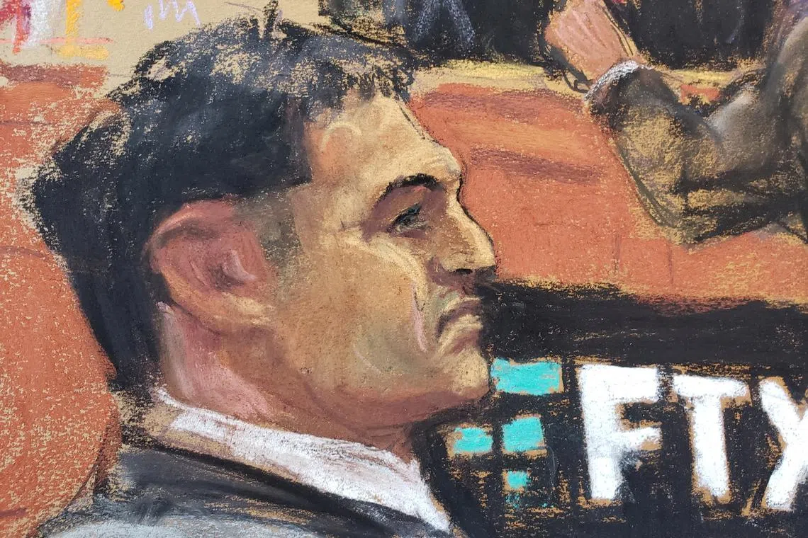 Sam Bankman-Fried during his fraud trial over the collapse of FTX, at Federal Court in New York City, on Oct 4, 2023.