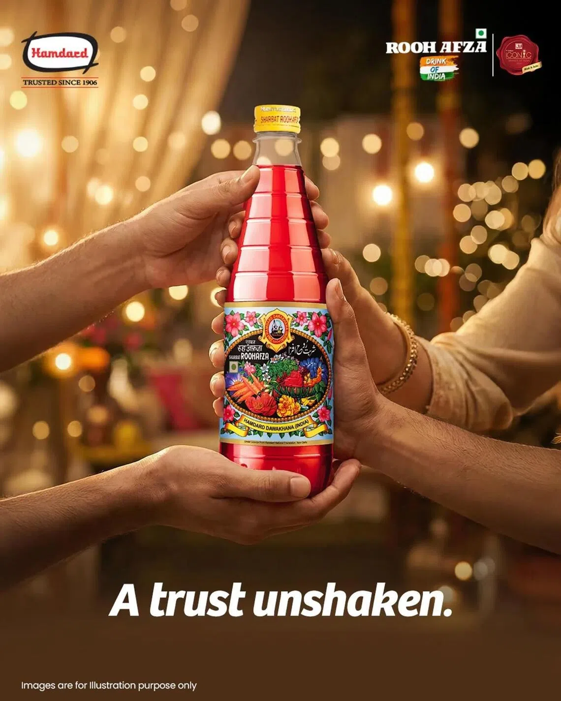 RoohAfza, a rose-flavoured drink concentrate was created in 1907 by Hakim Hafiz Abdul Majeed, a Delhi-based practitioner of Unani medicine.