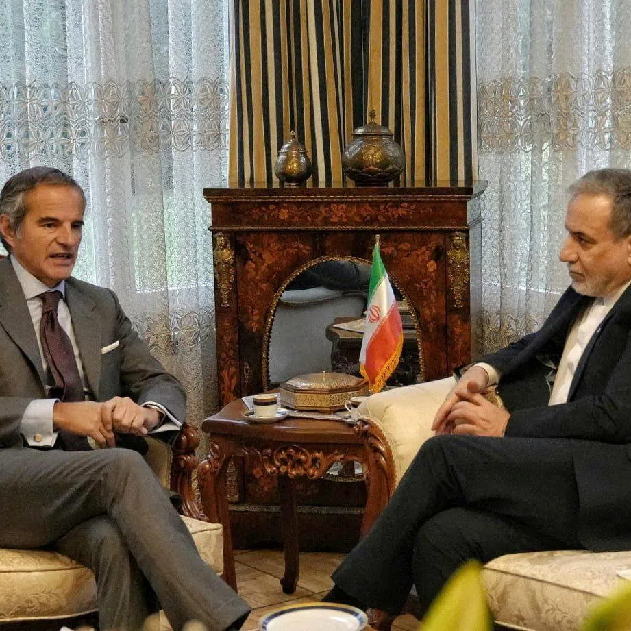 Iranian Foreign Minister Abbas Araqchi meets with International Atomic Energy Agency (IAEA) Director General Rafael Grossi in Geneva, Switzerland, February 16, 2026. Iranian Foreign Ministry/WANA (West Asia News Agency)/Handout via REUTERS