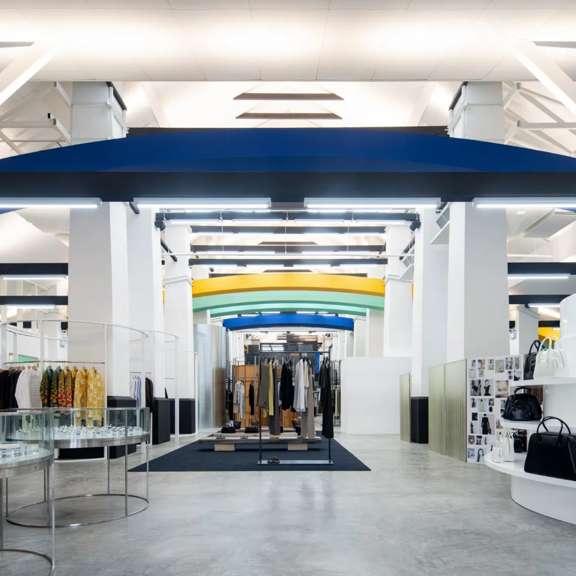 View of multi-brand retailer of non-conformist fashion Dover Street Market Singapore's expanded area. 