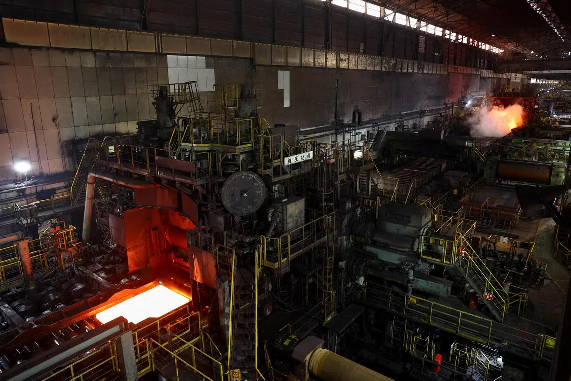 A production line at a plate rolling mill at Nippon Steel's East Nippon Works Kimitsu Area plant in Kimitsu, Japan on May 26.