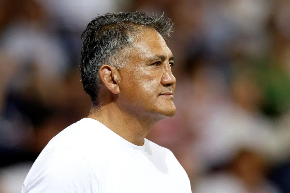 FILE PHOTO: Rugby Union - Rugby World Cup 2023 - Pool D - England v Japan - Allianz Riviera, Nice, France - September 17, 2023 Japan head coach Jamie Joseph before the match REUTERS/Peter Cziborra/File Photo
