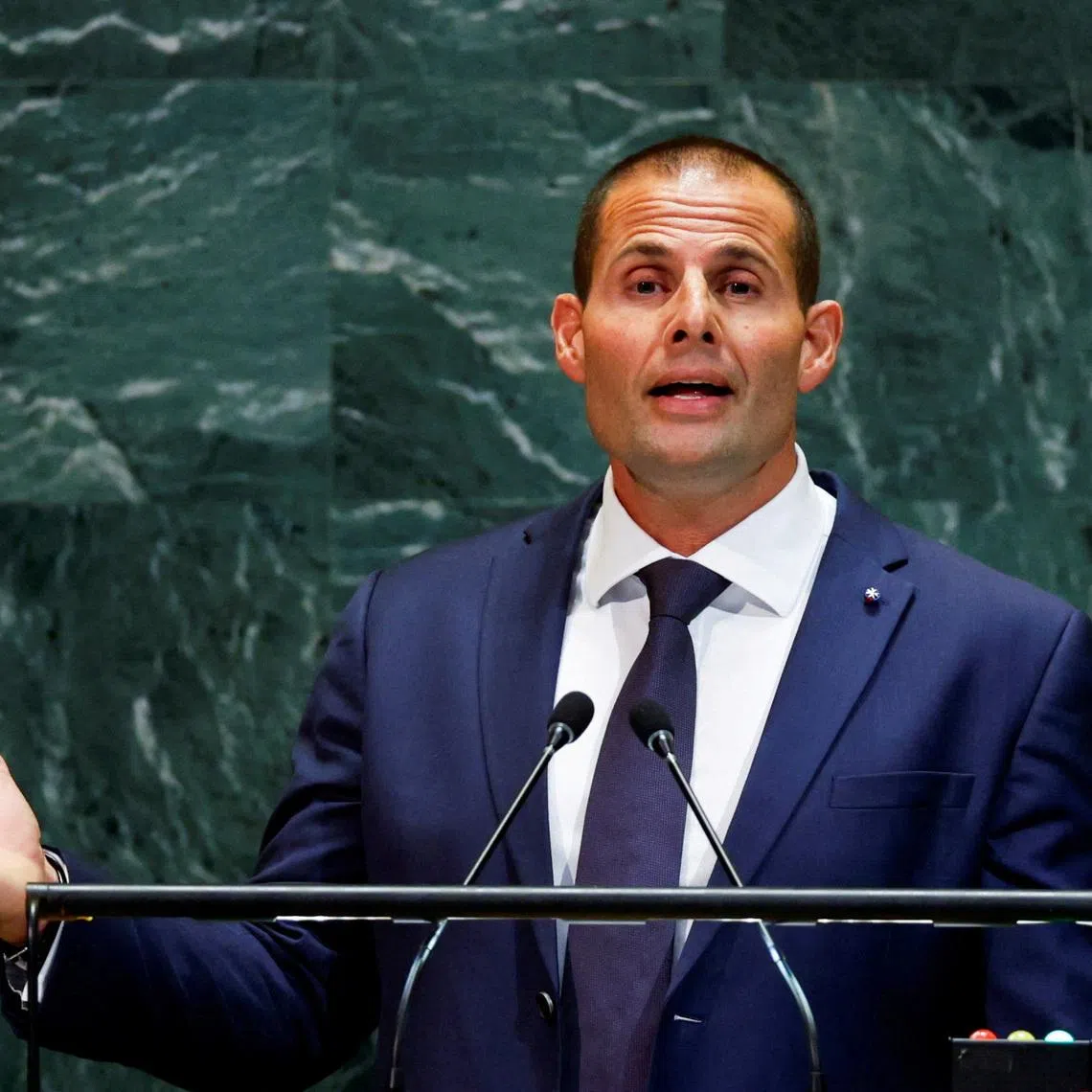 FILE PHOTO: Malta's Prime Minister Robert Abela addresses the 80th United Nations General Assembly (UNGA) at U.N. headquarters in New York City, U.S., September 26, 2025. REUTERS/Kylie Cooper/File Photo