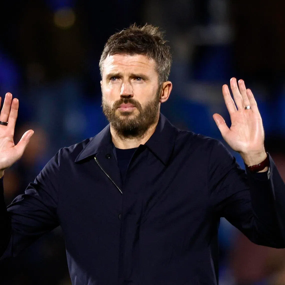 A dejected Manchester United manager Michael Carrick after the shock 4-1 away loss to Como in the Champions League on Oct 21.