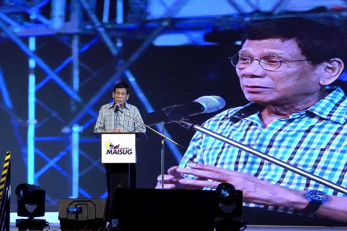 Former president Rodrigo Duterte has since 2023 been appearing more in public, largely to criticise his successor.