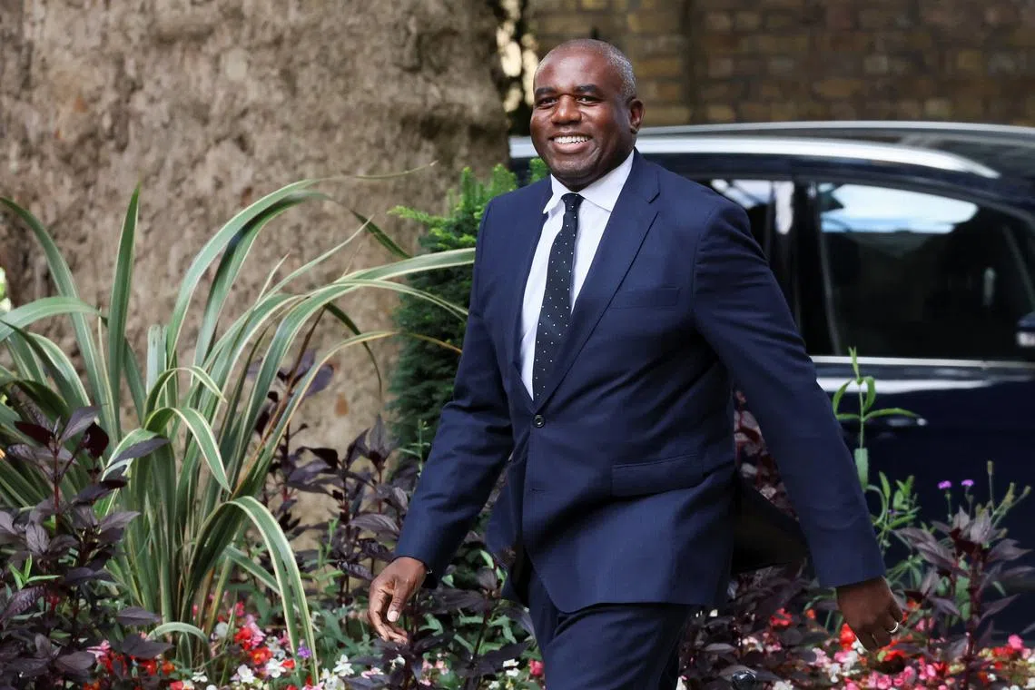 MP David Lammy who has been appointed to the role of Deputy Prime Minister arrives at 10 Downing Street as part of a reshuffle by the British government following the resignation of Deputy Prime Minister Angela Rayner in London, Britain, September 5, 2025. REUTERS/Jack Taylor