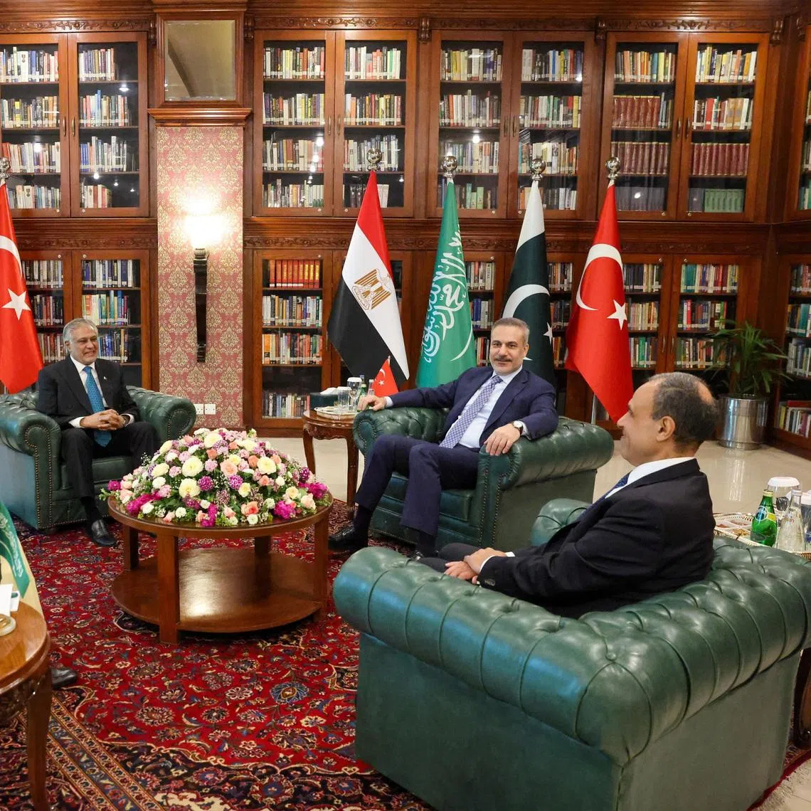 Foreign ministers from Turkey, Egypt and Saudi Arabia landed in Islamabad for the talks on March 29.