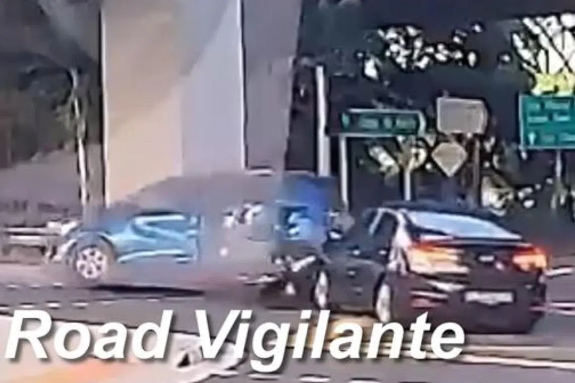 The accident took place at the junction of Upper Changi Road North and Tampines Expressway, at around 6pm.