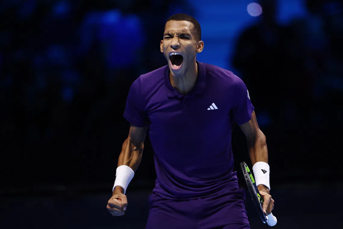 Auger-Aliassime off the mark at ATP Finals with battling win over Shelton