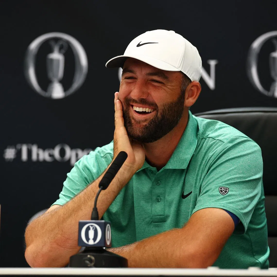 Golf - The 154th Open Championship - Royal Birkdale Golf Club, Southport, Britain - July 14, 2026 Scottie Scheffler of the U.S. during the press conference REUTERS/Phil Noble