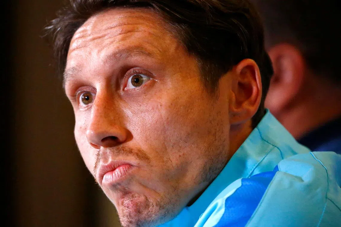 FILE PHOTO: Soccer Football - 2018 World Cup Qualifications - Australia News Conference - Sydney - October 9, 2017. Australia’s player Mark Milligan attends a news conference ahead of their match against Syria. REUTERS/David Gray/File Photo