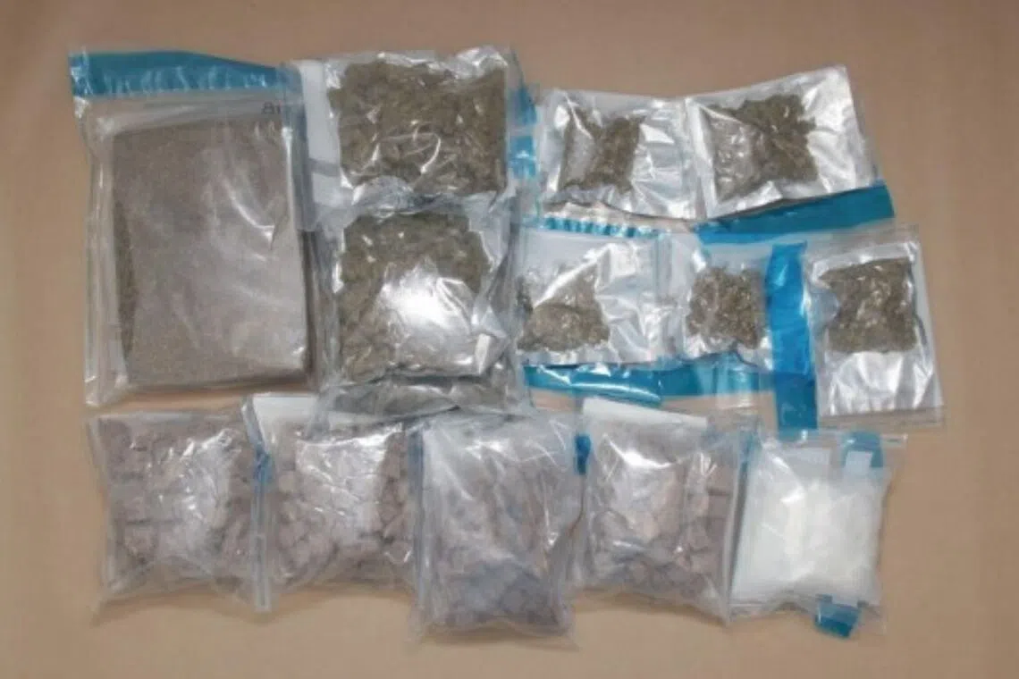 A total of 1,908g of heroin, 1,655g of cannabis and 268g of ‘Ice’ were seized from the car.