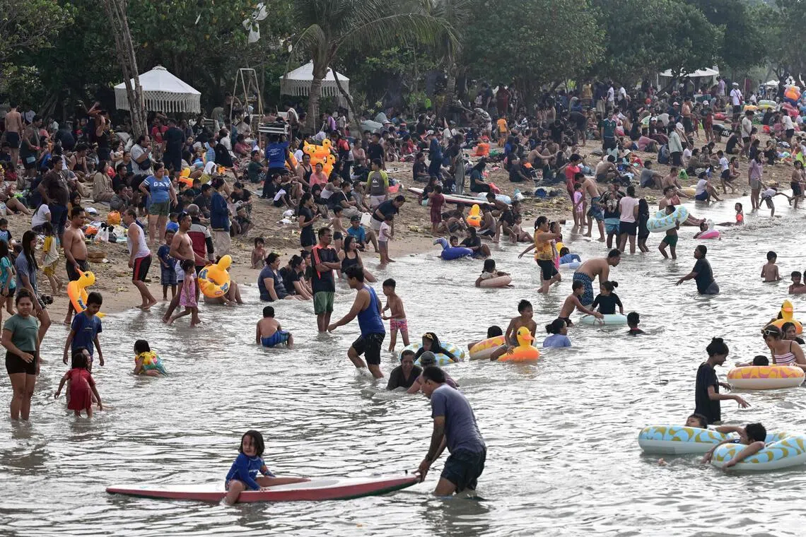 Locals in Bali complain that they are losing access to shorelines where they traditionally hold religious rituals like the Banyu Pinaruh ceremony.

