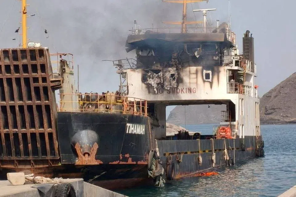 Damage on the cargo vessel Tihamah near Murad, Yemen, on Aug 11.