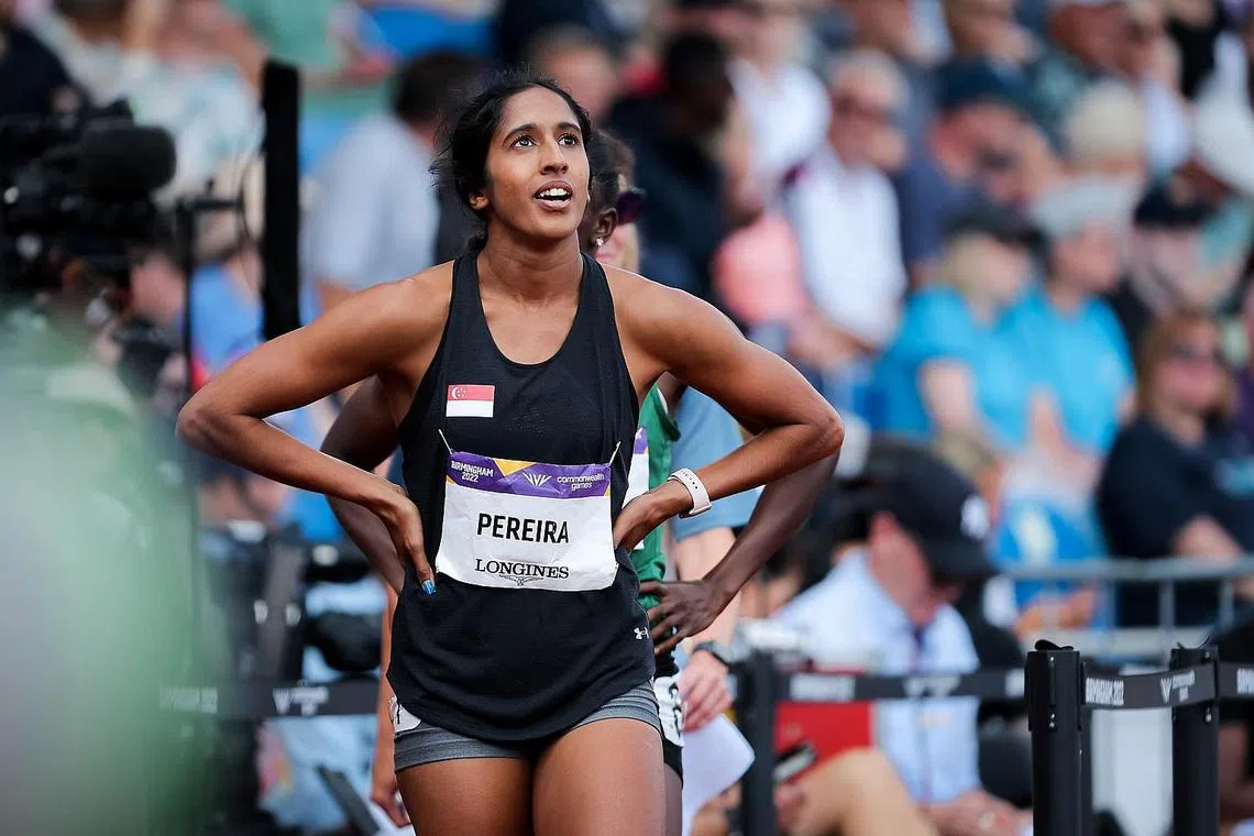 National sprinter Shanti Pereira clocked 23.46 seconds during the heats in Birmingham on Aug 4, 2022.