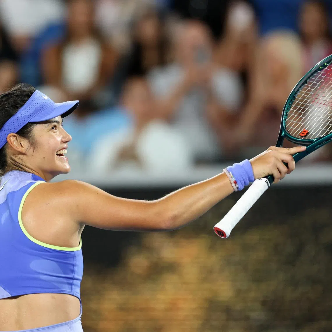 Britain's Emma Raducanu celebrates after winning a match. Melbourne Park, Melbourne, Australia - January 18, 2026/REUTERS/Edgar Su/File Photo